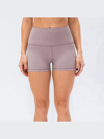 Exposed Seam High Waist Yoga Shorts Activewear LoveAdora