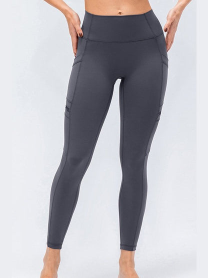 High Waist Exposed Seam Leggings with Zipper Pockets Activewear LoveAdora