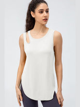 Load image into Gallery viewer, Cutout Side Slit Athletic Tank Activewear LoveAdora