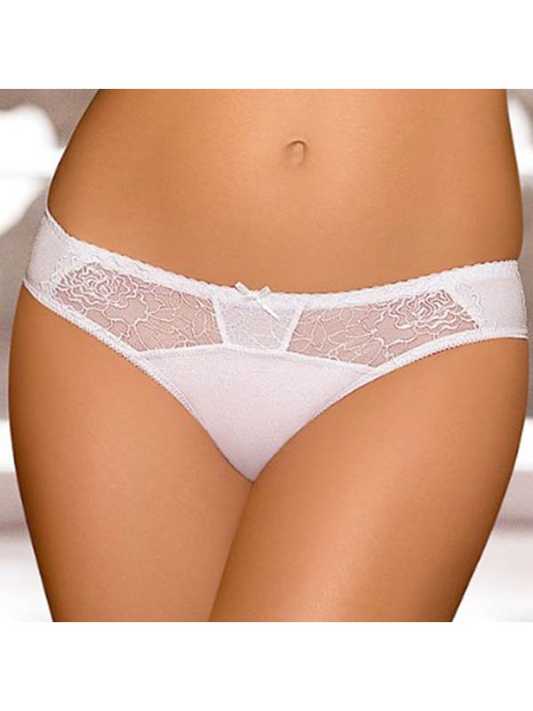 Semi Sheer Low Rise Bikini Panty Gorteks Pamela White Lingerie & Underwear LoveAdora