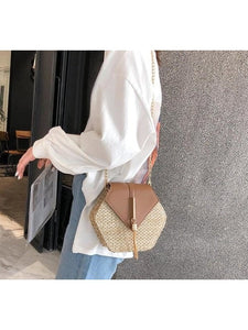 Fashion Hexagon Mulit Style Straw+pu Bag Handbags Other LoveAdora