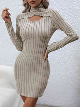 Load image into Gallery viewer, Long Sleeve Ribbed Sweater Dress