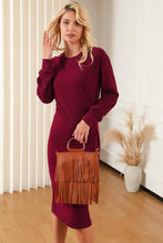 Load image into Gallery viewer, Round Neck Long Sleeve Dress