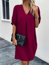 Load image into Gallery viewer, V-Neck Half Sleeve Dress
