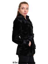 Load image into Gallery viewer, De La Creme - Women&#39;s Luxury Black Ponyskin Double Breasted Short Coat Jackets &amp; Coats LoveAdora