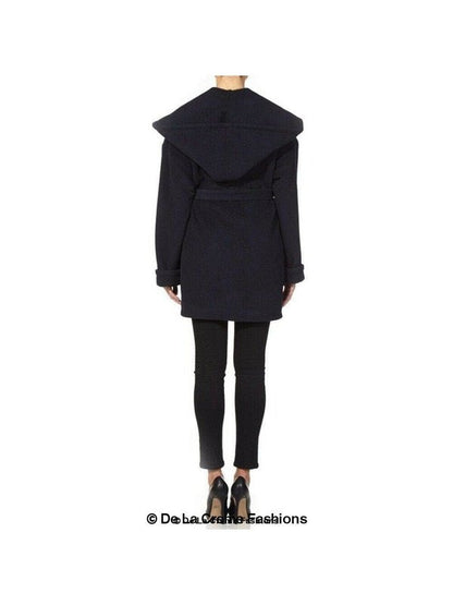 De La Creme - Women's Open Front Belted Shawl Hooded Coat Jackets & Coats LoveAdora