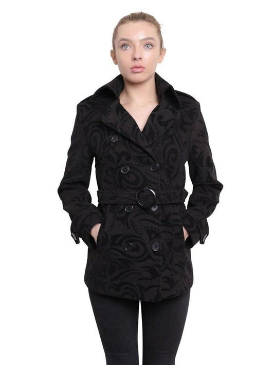 De La Creme - Womens Tribal Print Double Breasted Short Coat Jackets & Coats LoveAdora