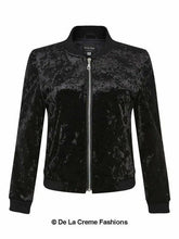 Load image into Gallery viewer, De La Creme - Womens Velvet Zip-Thru Varsity Bomber Jacket Jackets &amp; Coats LoveAdora