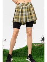 Load image into Gallery viewer, Plaid Faux Layered Sports Culottes Activewear LoveAdora