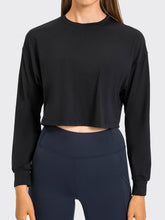 Load image into Gallery viewer, Drop Shoulder Crop Fitness Top Activewear LoveAdora