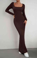 Load image into Gallery viewer, Long Sleeve Square Neck Maxi Bodycon Dress