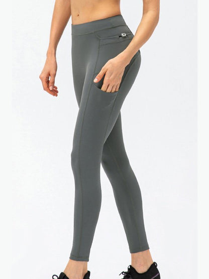 Drawstring Exposed Seam Sports Leggings Activewear LoveAdora