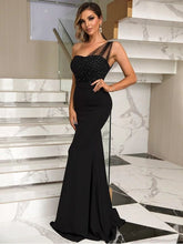 Load image into Gallery viewer, Rhinestone One-Shoulder Formal Dress Evening Gown LoveAdora