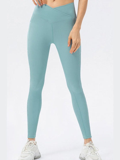 Highly Stretchy Crossover Waist Yoga Leggings Activewear LoveAdora