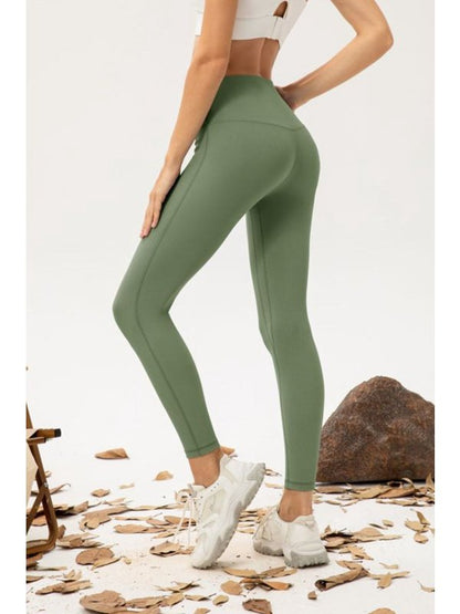 Seamless Fleece Lined Wide Waistband Leggings Activewear LoveAdora