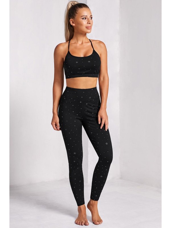 Star Print Sports Bra and Leggings Set Activewear LoveAdora