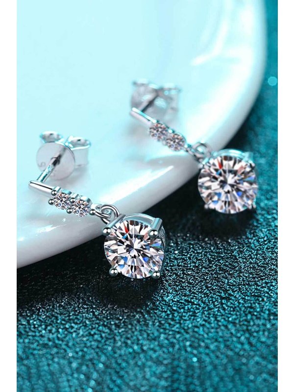 Moissanite Drop Earrings Earrings LoveAdora