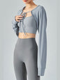 Tie Front Long Sleeve Sports Bolero Activewear LoveAdora