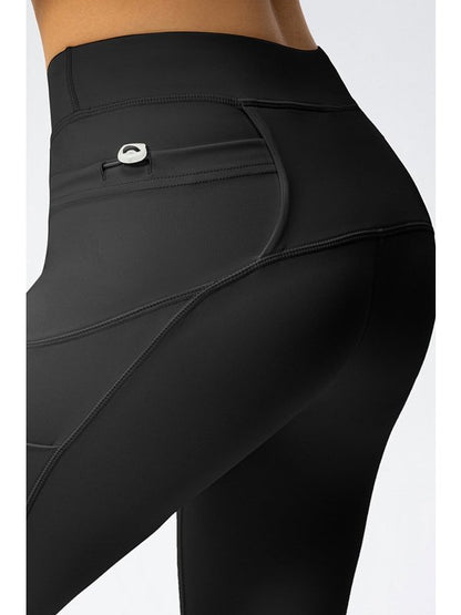 Drawstring Exposed Seam Sports Leggings Activewear LoveAdora