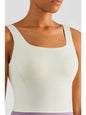 Square Neck Cropped Sports Tank Activewear LoveAdora