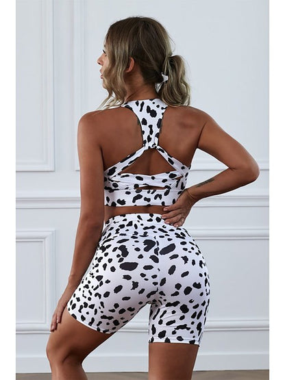 Animal Print Sports Bra and Shorts Set Activewear LoveAdora