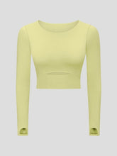 Load image into Gallery viewer, Cut Out Front Crop Yoga Tee Activewear LoveAdora