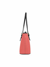 Load image into Gallery viewer, Uniquely You Pastel Red - Large Leather Tote Bag with Zipper Tote Bag LoveAdora