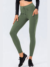 Load image into Gallery viewer, Drawstring Sports Leggings with Side Pockets Activewear LoveAdora