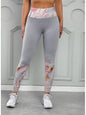 Printed Wide Waistband Active Leggings Activewear LoveAdora