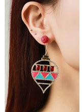 Load image into Gallery viewer, Rhinestone Multicolored Drop Earrings Earrings LoveAdora
