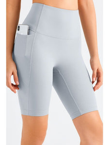 Feel Like Skin Elastic Waistband Pocket Biker Shorts Activewear LoveAdora