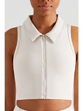 Load image into Gallery viewer, Zip Up Collared Cropped Sports Top Activewear LoveAdora