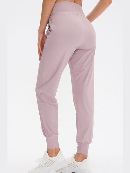 High Waist Joggers with Pockets Activewear LoveAdora