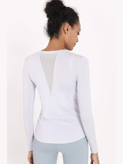 Quick-Dye Curved Hem Sports Top Activewear LoveAdora