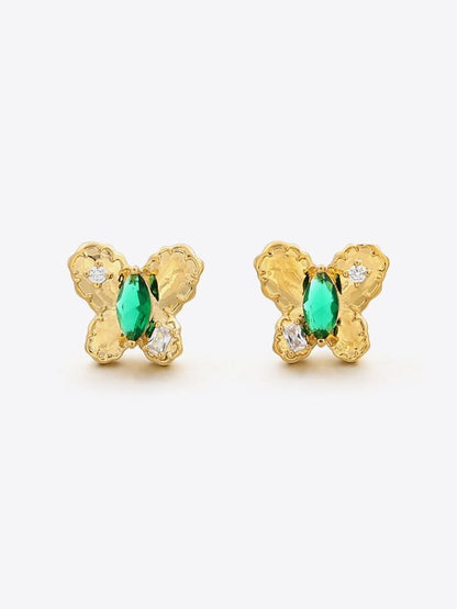 Cubic Zirconia Butterfly Stud Earrings Earrings LoveAdora