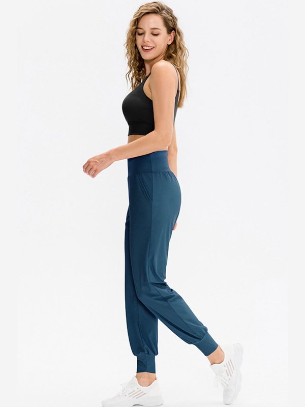 High Waist Joggers with Pockets Activewear LoveAdora