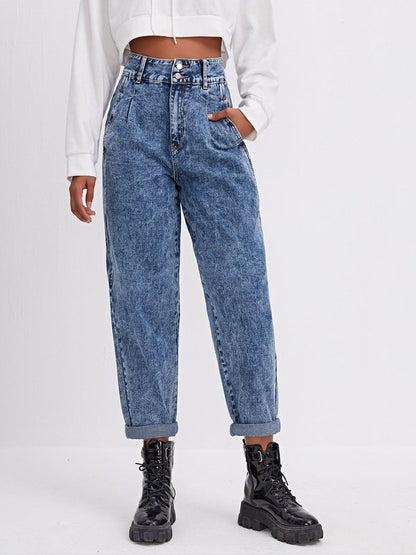 Find Your Place High-Rise Mom Jeans Denim Jeans LoveAdora