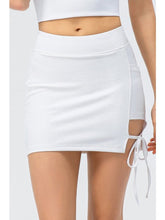 Load image into Gallery viewer, Ribbed Lace-Up Pocketed Sports Skirt Activewear LoveAdora