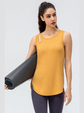 Load image into Gallery viewer, Cutout Side Slit Athletic Tank Activewear LoveAdora