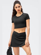 Load image into Gallery viewer, Cropped Raglan Sleeve Yoga Top Activewear LoveAdora