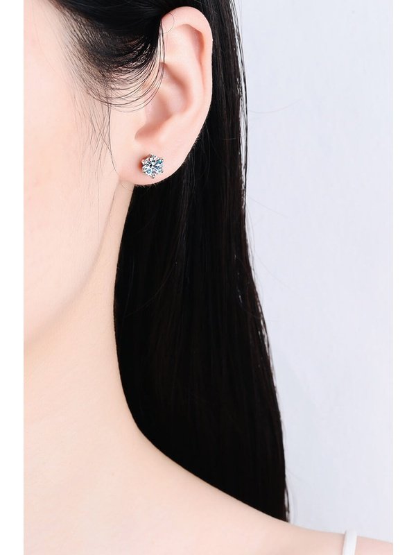 Inlaid Moissanite Stud Earrings Earrings LoveAdora