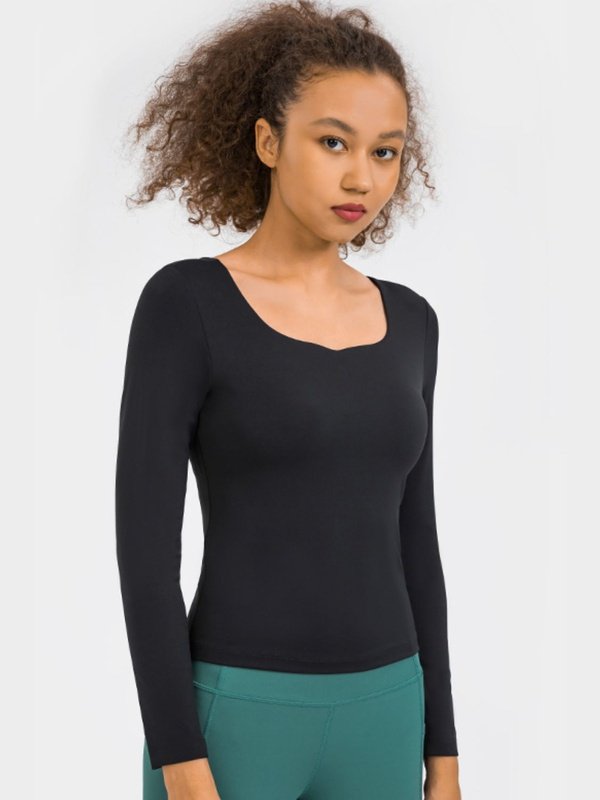 Feel Like Skin Highly Stretchy Long Sleeve Sports Top Activewear LoveAdora