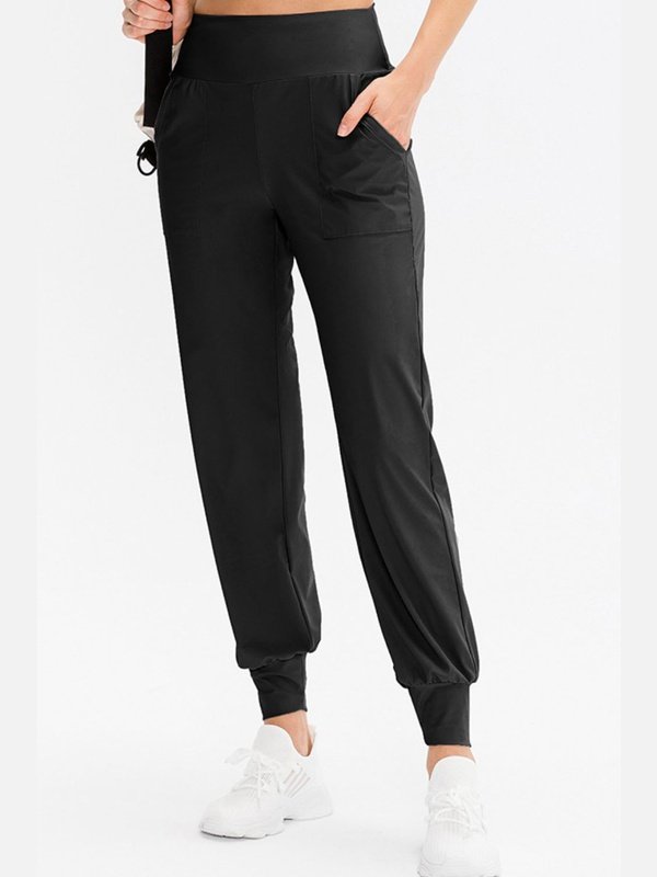 High Waist Joggers with Pockets Activewear LoveAdora