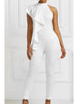 Asymmetrical Ruffled Halter Jumpsuit Jumpsuits & Rompers LoveAdora