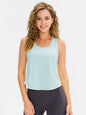 Breathable Mesh Cropped Athletic Tank Activewear LoveAdora