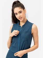 Load image into Gallery viewer, Highly Stretchy Zip Up Sports Vest with Breast Pockets Activewear LoveAdora