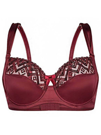 Sassa Bordeaux Semi-Sheer Full Figure Bra Lingerie & Underwear LoveAdora