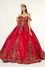 Load image into Gallery viewer, Embroidered Mesh Strap Satin Quinceanera Dress Mesh Tail - Mask Not Included GLGL1930-5