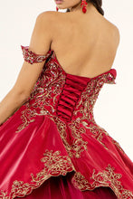 Load image into Gallery viewer, Embroidered Mesh Strap Satin Quinceanera Dress Mesh Tail - Mask Not Included GLGL1930-8
