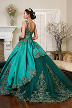 Load image into Gallery viewer, Embroidered Mesh Strap Satin Quinceanera Dress Mesh Tail - Mask Not Included GLGL1930-2
